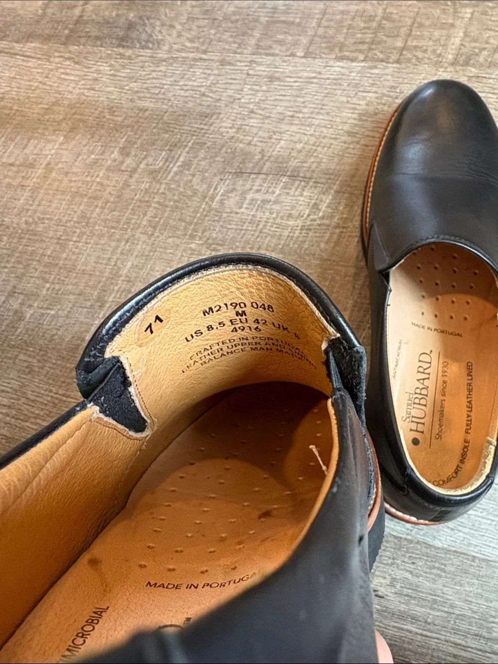 Samuel Hubbard Frequent Traveler Slip-On Leather Shoes Men's 8.5 Black Casual